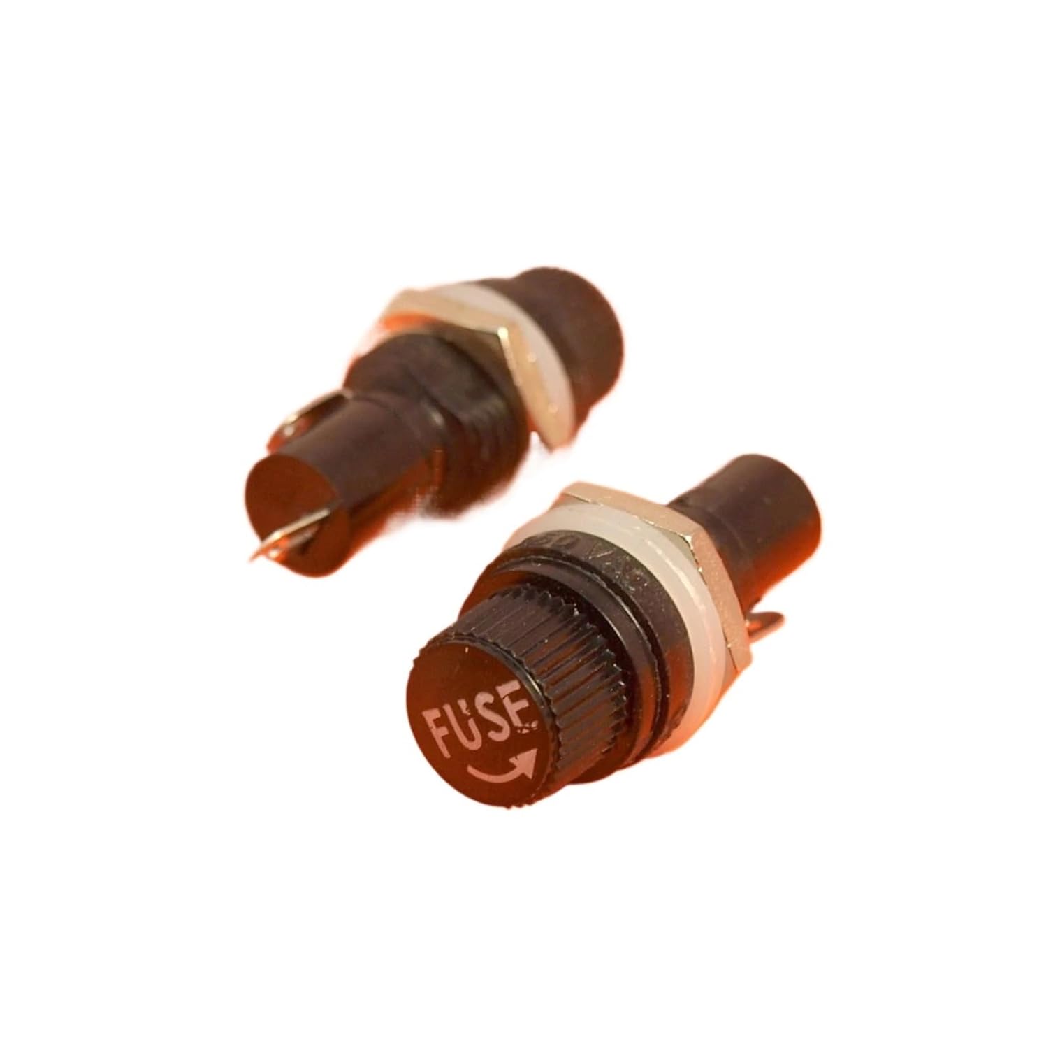 2 Panel Mount Screw Fuse Holders for Glass fuses 12V 30A 250V 10A