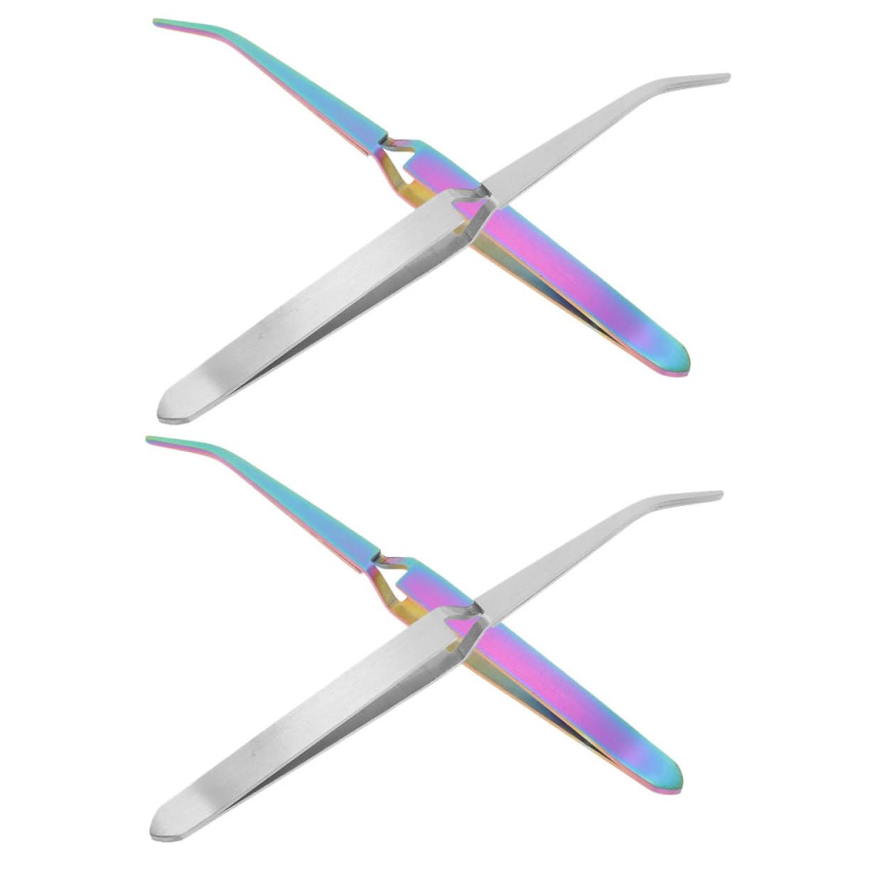 TOVINANNA 4 Pcs Stainless Steel Nail Shaping Tweezers C Curved Pinchers for Acrylic UV Gel Tips Rhinestone for Home Convenient Multi Purpose Nail Tool