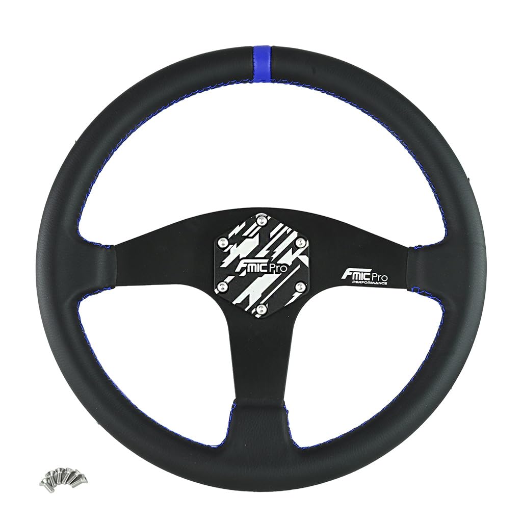 fmic.eu PERFORMANCE Kierownica sportowa Classic skóra 350 mm przesunięcie 33 mm niebieska