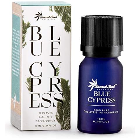 Sacred Soul 100% Pure Australian Blue Cypress Essential Oil - 10ml - GCMS Tested - Calming & Grounding - Perfect for Aromatherapy & Diffuser Blends Cover