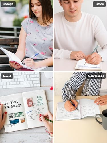 Image of DOODLE A5 Undated Notebook - 160 Pages (12 Month Planner + 148 Ruled Pages), Soft Cover Journal with 80 GSM Thick Paper, Retro Design Diary for Work, Study, Office, Travel & Gifting