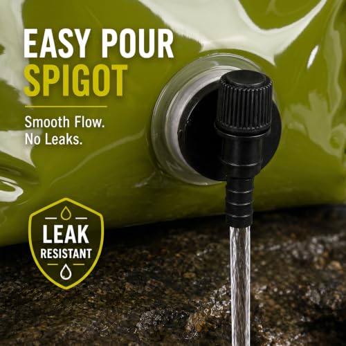 Contenedor de Agua Plegable - Cantimplora de 8L/2 Galones para Camping, Bolsa de Almacenamiento de Agua Plegable a Prueba de Fugas, Contenedor Portátil con Pico, Tanque de Emergencia para Senderismo (Paquete de 4, Verde) miniatura 4