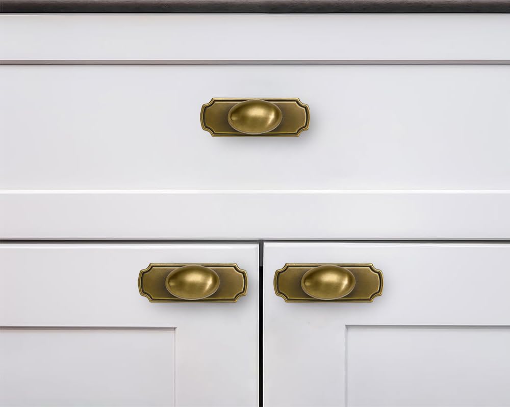 KHTUMEWARE-284+287 Round Knob, Antique Brass, 1-3/8 in (35 mm), 2-Pack in Antique Brass — KHTUMEWARE