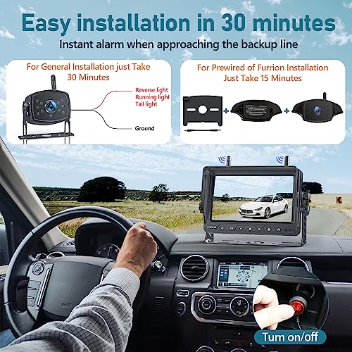 VASTEND Rückfahrkamera Kabellose mit Radar, 1080P HD Autokamera Split Bildschirm 4 Kanäle...