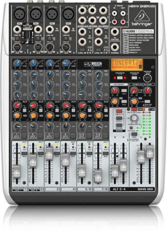 BEHRINGER, QX1204USB Premium 12-Input 2/2-Bus Mixer Xenyx Mic Preamps & Compressors Klark Teknik