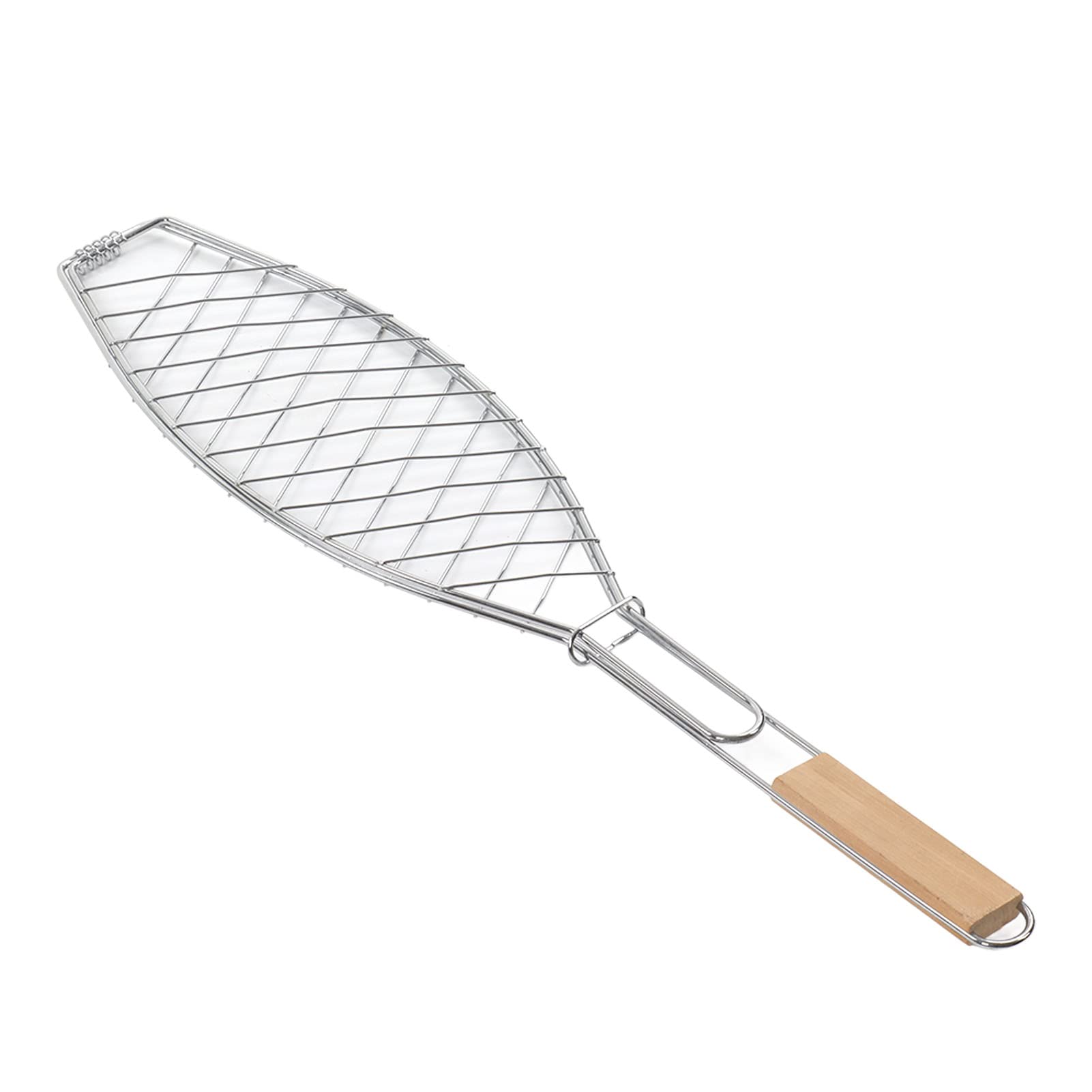 Cestello per Griglia, Compatto e Facile da Riporre, in Acciaio Inox, con Manico, per Grigliare Bistecche, Salsicce, Pollo, Costolette, Agnello, Mais, Patate, Pesce
