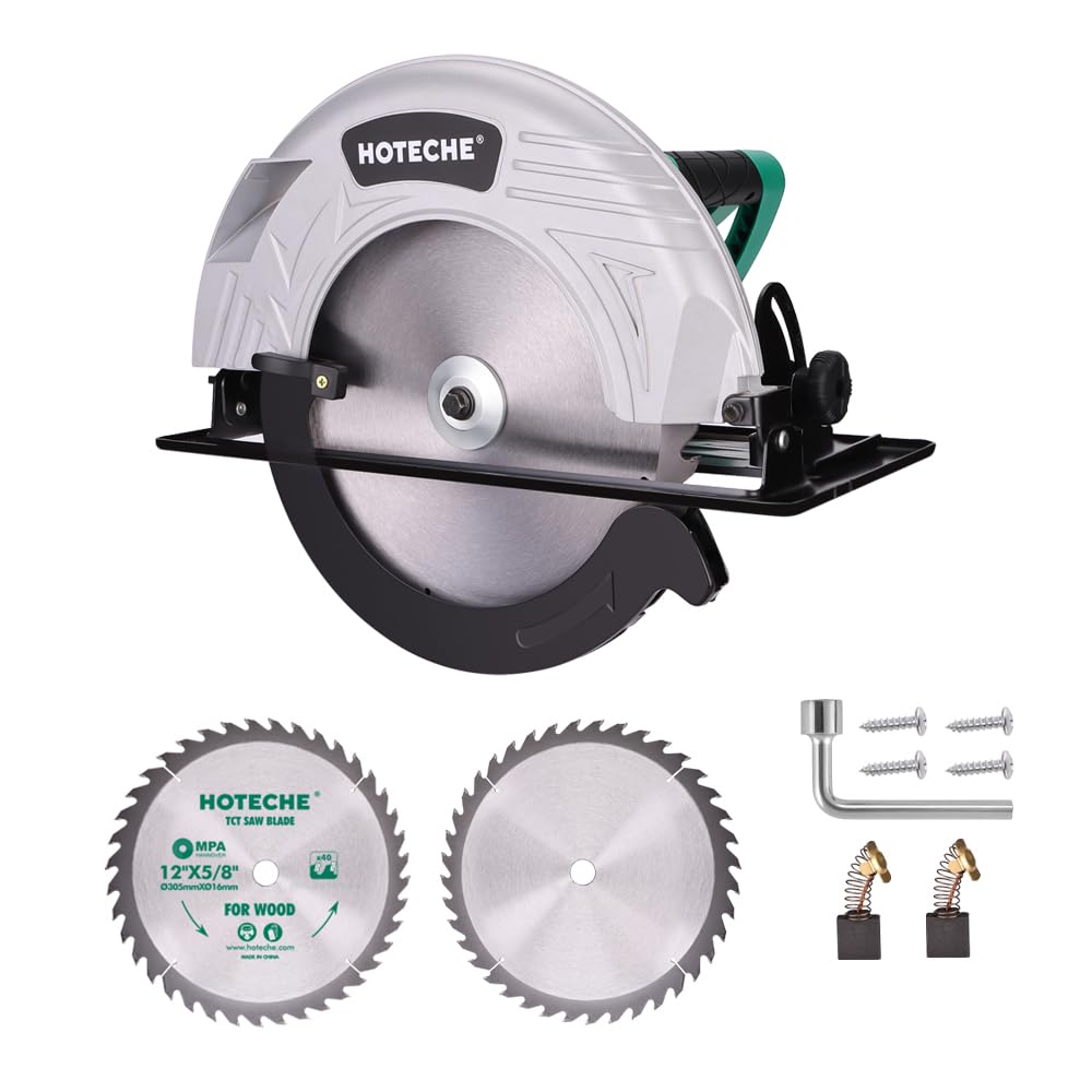 Hoteche 12-Inch Circular Saw 4-HP Compact Portable Table Saw with Saw Blade for Desktop Use