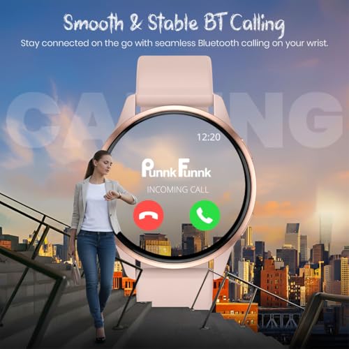 Image of PunnkFunnk Active 2 Smartwatch with 1.39 inch HD Round Display, Bluetooth Calling, Heart Rate & SPO₂ Monitor, 100+ Sports Modes, IP67, Long Battery Life for Men & Women (Pink)