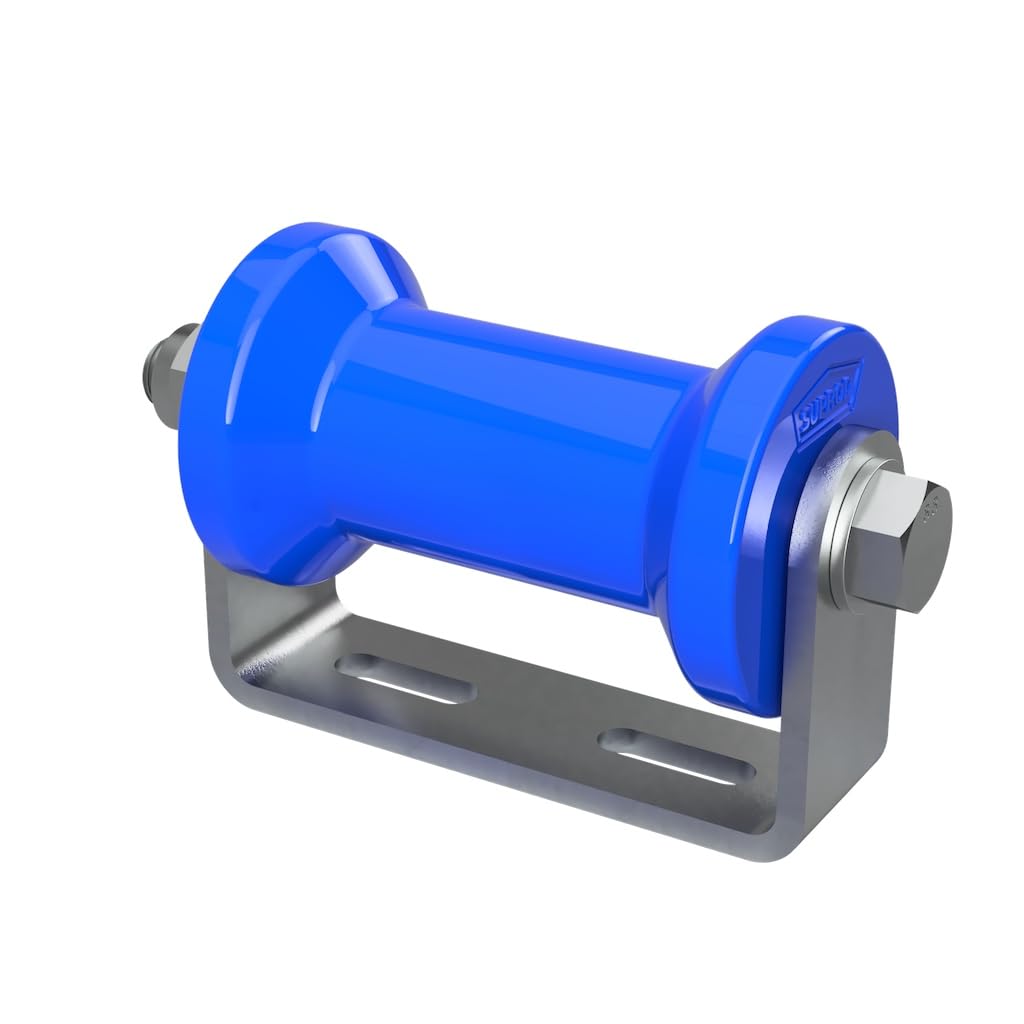 Rouleau de quille en polyuréthane avec Support Aide à la Mise à l'eau des remorques de Bateaux Forme de la Bobine galvanisé 125 mm