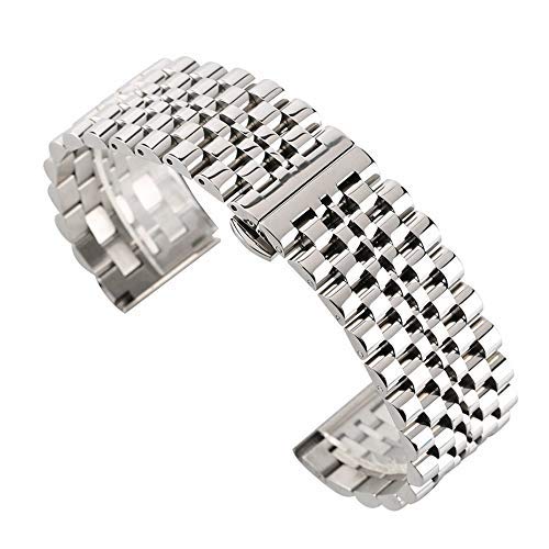 Bracelet montre 22mm acier inoxydable massif robuste et élégant pour homme
