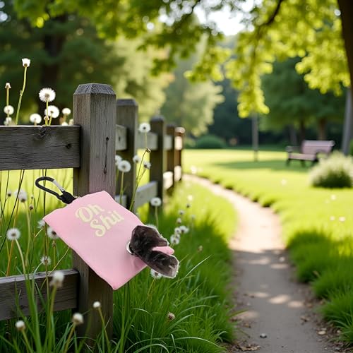 Image of Pink Dog Poop Bag Holder,Pet Pets Supplies Canvas Garbage Bags,Poop Bag Dispenser Portable Poop Waste Bag Holder Outdoor Puppy Cat Pick Up Organizer,Dog Supplies