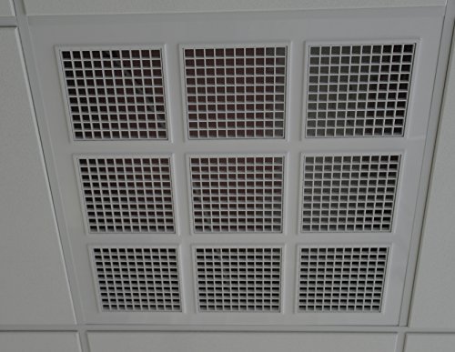 Griglia da soffitto grande 595 x 595 griglia di sfiato in plastica bianca, adatta a controsoffitti (RX)