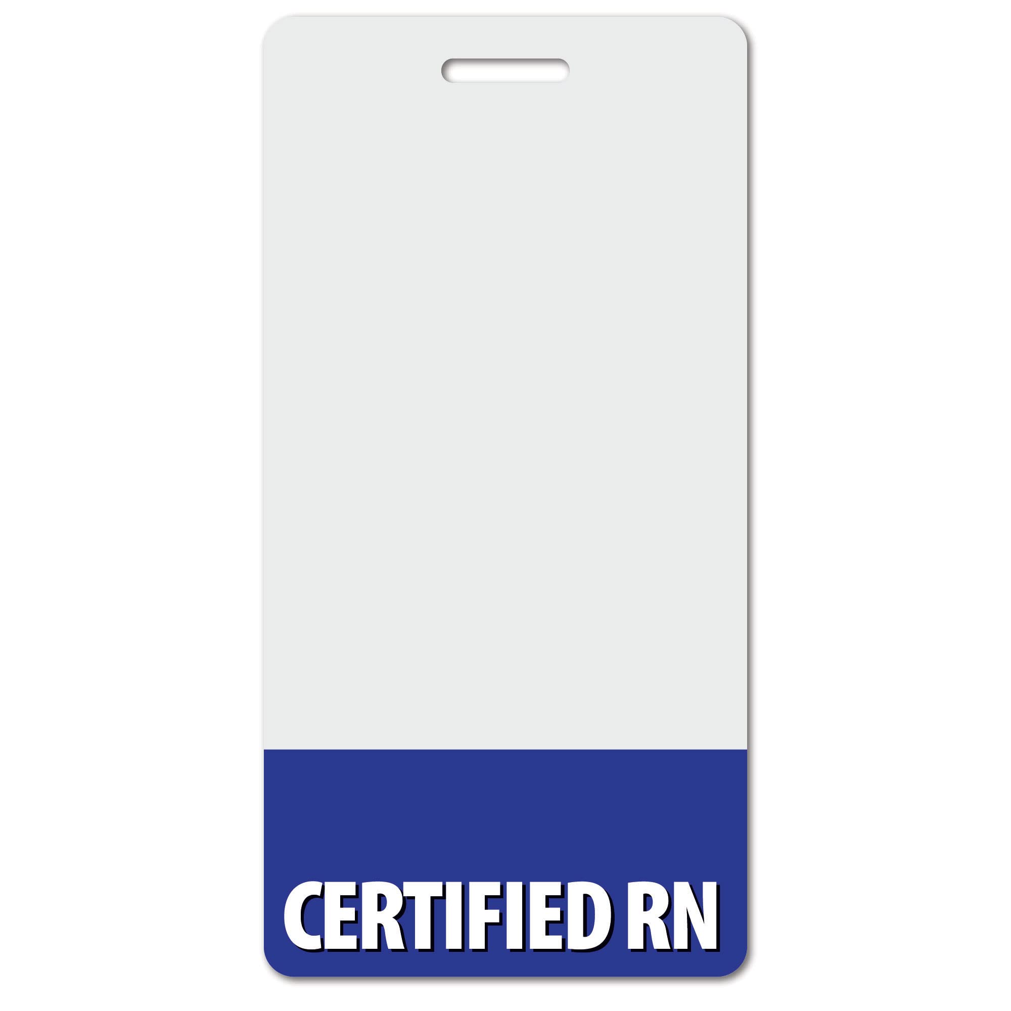 Certified RN Heavy Duty Vertical Navy Blue (1 Pack) - Spill & Tear Proof Cards - 2 Sided USA Printed Quick Role Identifier ID Tag Backer by BadgeZoo