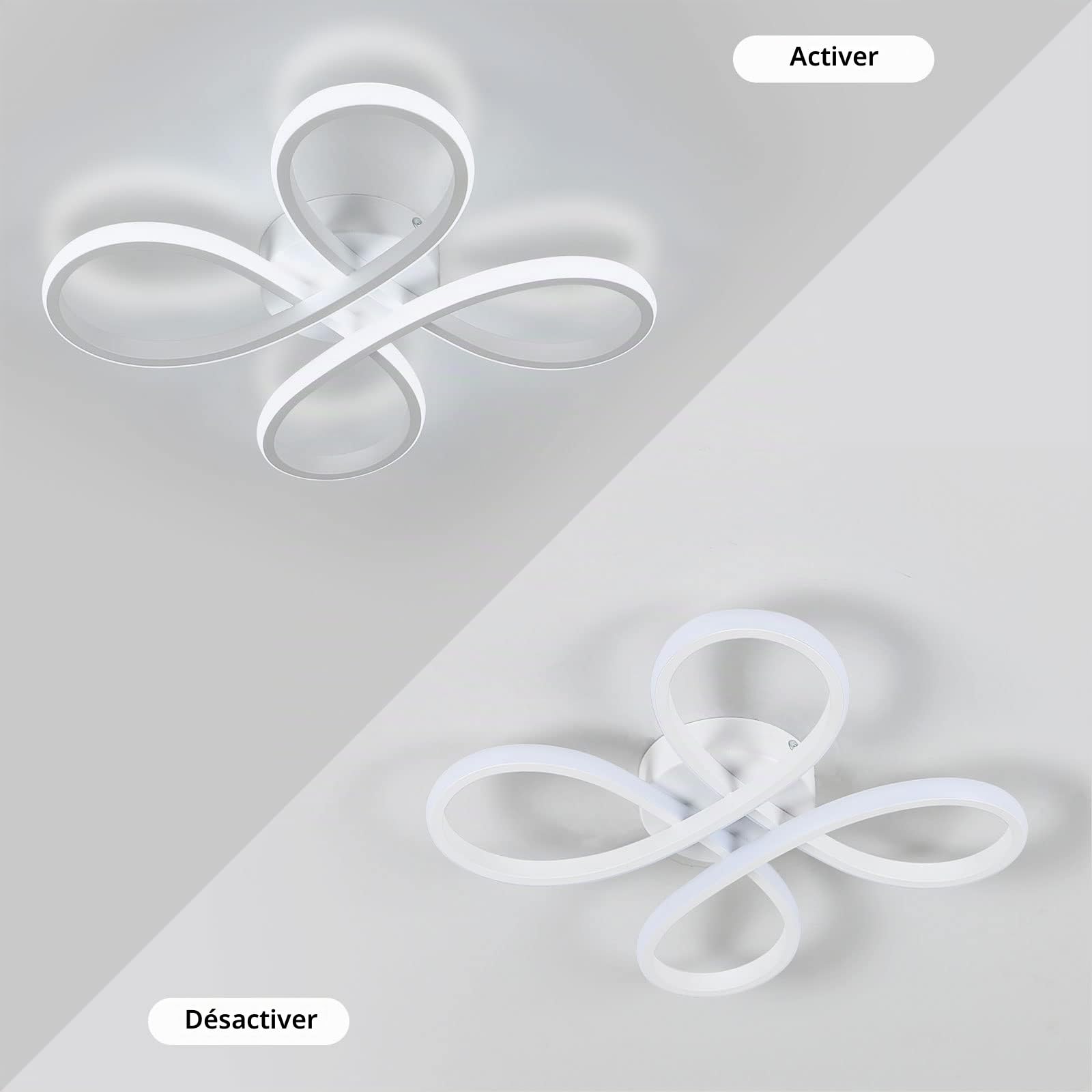 Plafonnier LED Floral Design, 30W 6500K Blanc Froid | Lampe de Plafond Moderne, Luminaire Plafonnier Led pour Chambre Salon, Salle à manger, Cuisine, 30CM