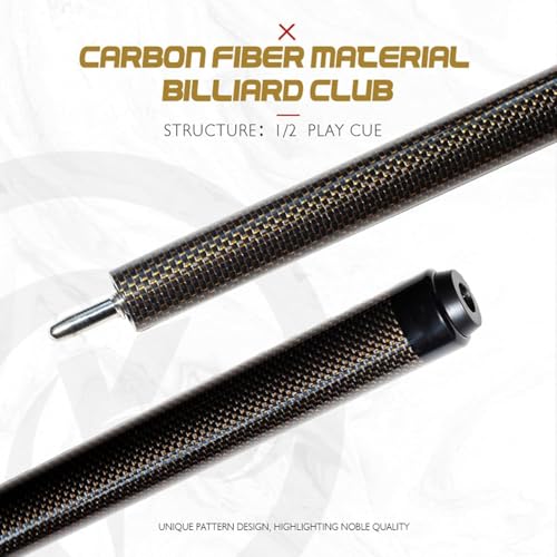 Taco de billar profesional 58 pulgadas fibra carbono amarillo miniatura 4