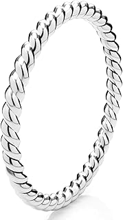 925 Sterling Silver 2MM Eternity Rope Wedding Band Ring