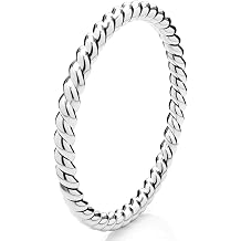 Metal Factory 925 Sterling Silver 2MM Eternity Rope Wedding Band Ring