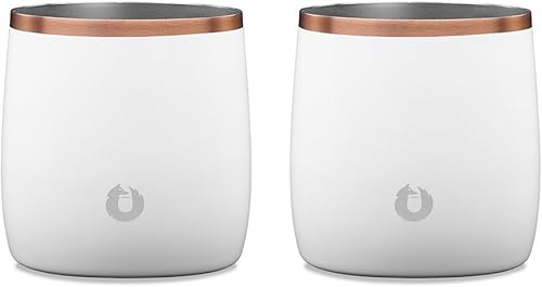 Miniatura 15 de Snowfox Juego de 2 vasos de whisky con aislamiento al vacío de acero inoxidable, vasos de roca estilo tradicional, elegante para uso en casa, Nogal
