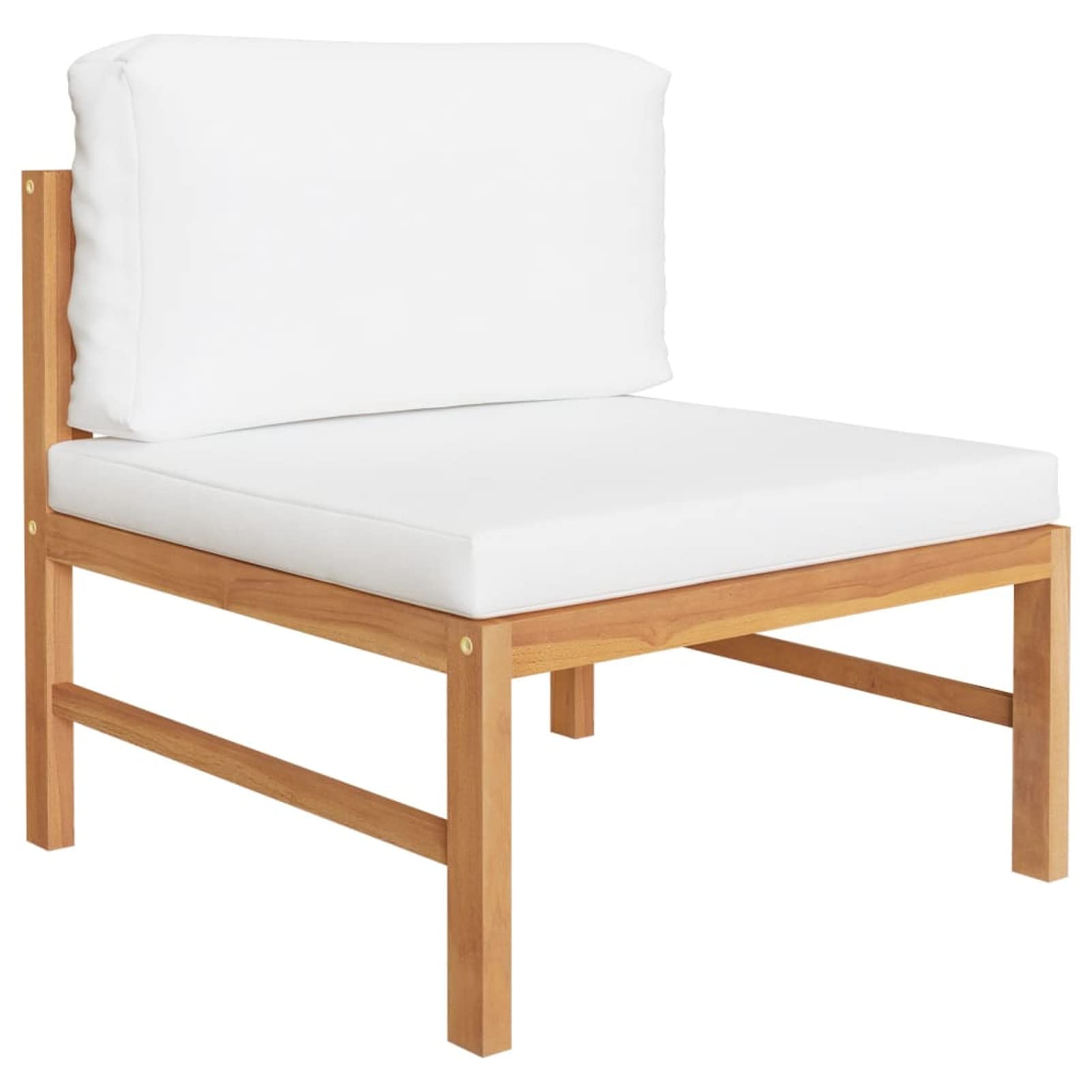 4pz Set Divano Giardino per Esterno, Divano da Esterno, Divano Legno, Salotto da Giardino Esterno, Divanetto da Esterno con Cuscini in Legno Massello di Teak Crema