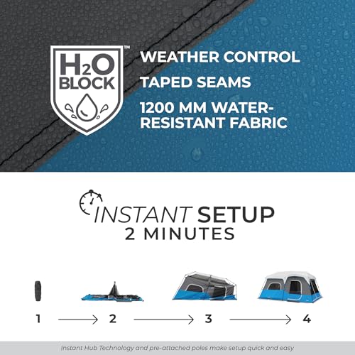 CORE 9 Person Instant Cabin Tent with LED Lights