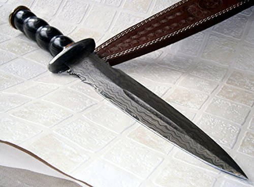 DG-56 Damascus Steel 15 Inches Dagger Knife – Stunning Colored Wood Handle