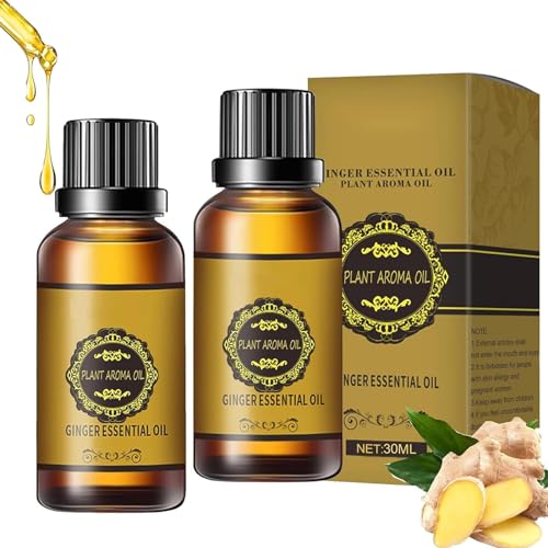 Lovilds Aceite de Jengibre para el Drenaje Linfático, Aceite de Jengibre para Adelgazar el Vientre, Masaje Calmante con Ingredientes Naturales (2 pcs)