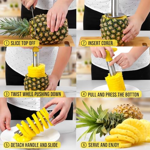 Image of Zulay Kitchen Stainless Steel Pineapple Corer, Slicer & Eye Peeler
