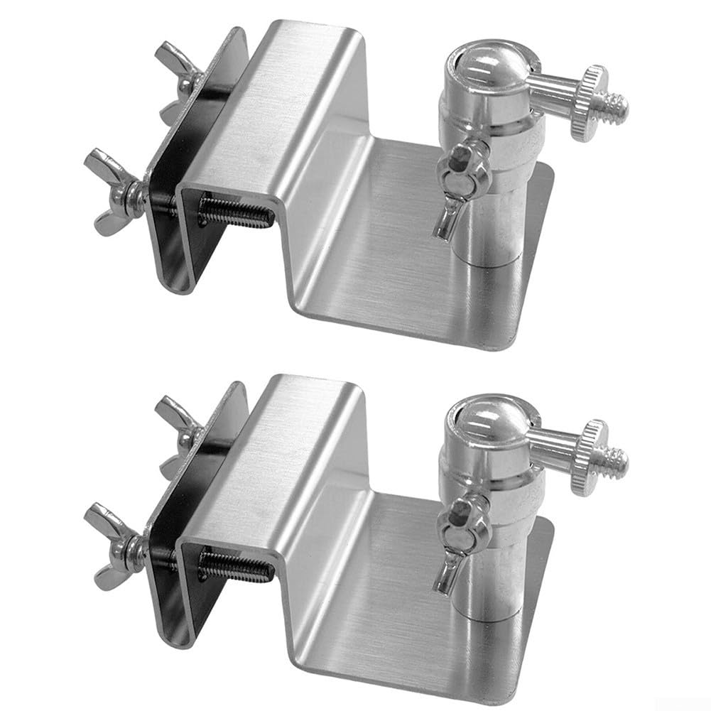 Lot de 2 supports réglables pour panneau solaire de gouttière pour caméras Eufy et Arlo, vis de 6,35 mm, support solaire en acier inoxydable résistant aux intempéries pour caméra de sécurité