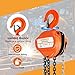 KITUYOTO Chain Hoist 1100 lbs Capacity 10 FT，Hand Lift Chain Block 1/2 Ton G80 Galvanized Carbon Steel with Double-Pawl Brake& 360° Rotation Hook ，Industrial Grade Structures，for Garage Factory Dock