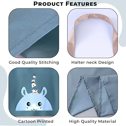 Image of Kraptick Kitchen Apron - Comfortable Cooking Waterproof Apron for Men and Women With Pocket and Side Coral Velvet for Wiping