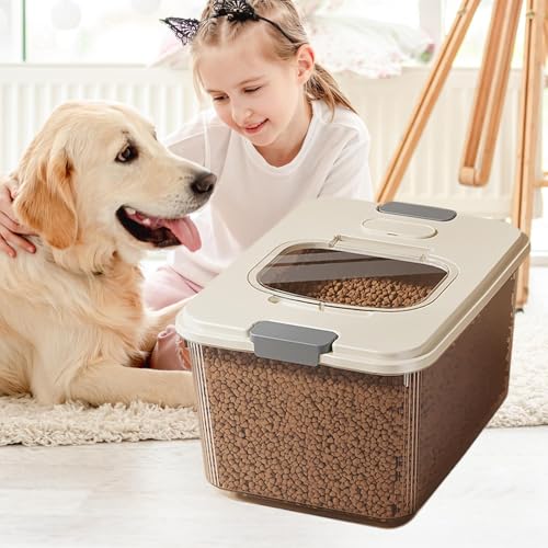 Contenedor de comida para mascotas hermético y apilable con taza medidora para despensa 4
