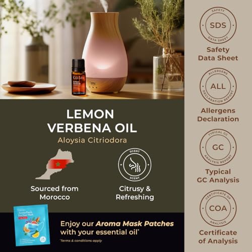Image of 100% Pure Lemon Verbena Essential Oil - 0.34 Fl Oz - Lemon Verbena Oil for Hair, Skin, Diffuser, Aromatherapy & DIY Candle Making Scent