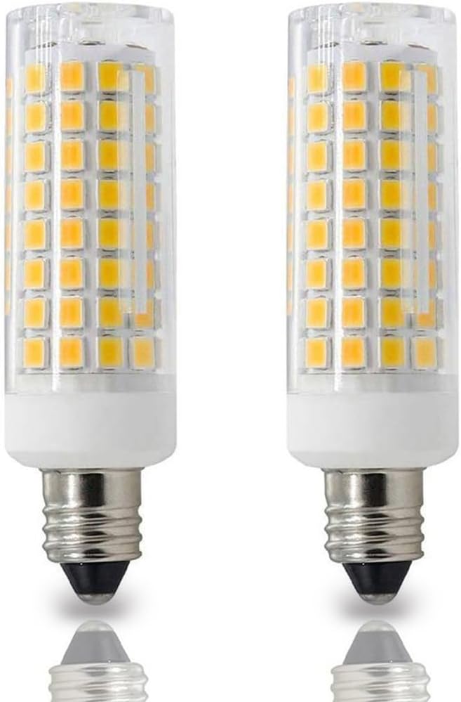 E11 Led，8W Dimmable E11 Mini Candelabra led，80W Halogen Bulb Replacement，800LM,AC110V-130V，JD T3/T4,Warm White 3000k,for Indoor Decorative Lighting(2 Packs)