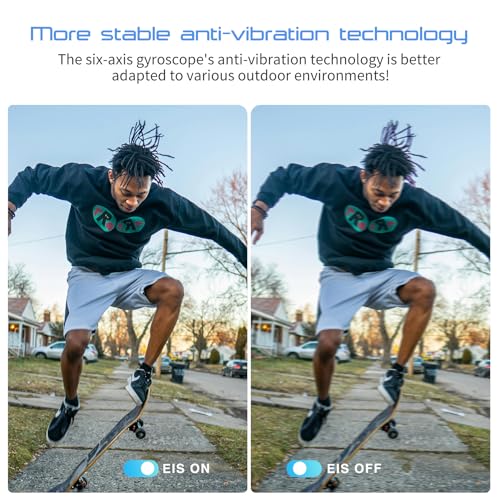 Image of Apexcam K20 Action Camera 4K EIS Sports Camera 66FT Body Waterproof Camera Underwater Mini Action Cam, Touch Screen Helmet Camcorder WiFi with 64GB Card, 8XZoom, 2X1350mAh Batteries, Mount Kits