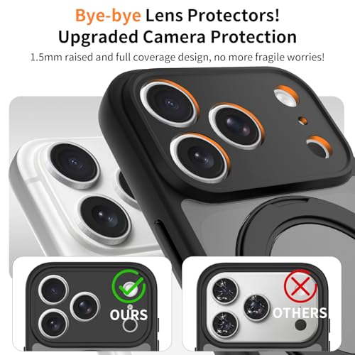Image of Magnetic Case for iPhone 17 Pro With Magnetic Ring Stand, [Compatible with Magsafe] [Military Grade Drop Protection] Shockproof Phone Cover for iPhone 17 Pro Full Camera Protection 6.3 inch Black