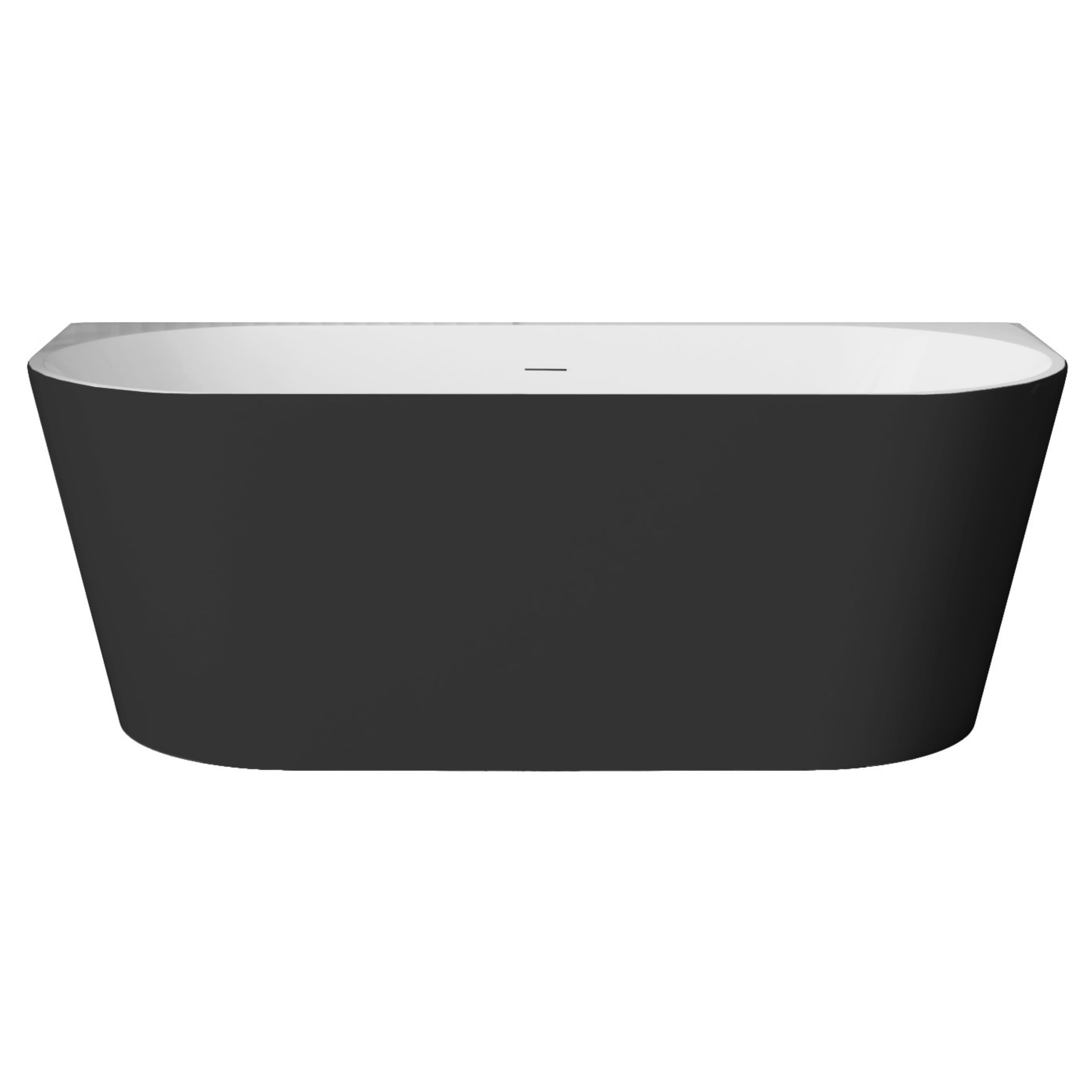 VIVA Baignoire autoportante en acrylique Blanc/noir 150 x 75 x 58 cm 47 kg 240 l
