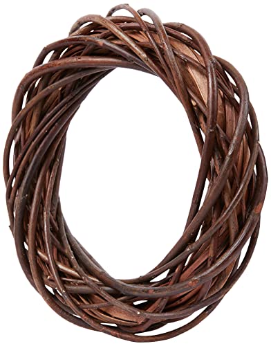 Rayher 65007000 Couronne en osier brut, marron, non écorcé, matériau naturel, 1 pce., 25 cm Ø, 6 cm d’épaisseur, décoration d’intérieur, Noël, pâques, printemps, automne