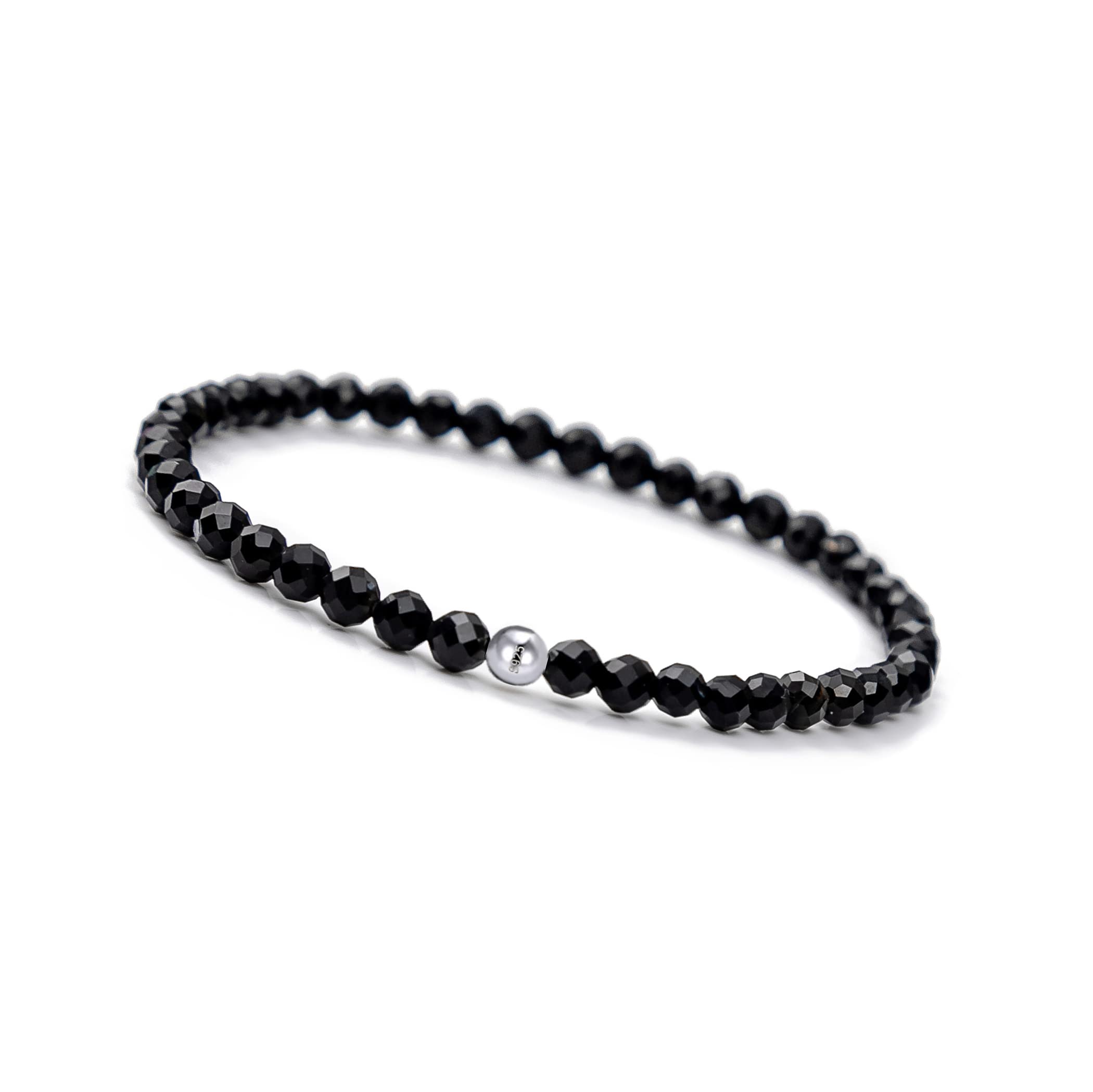 GD GOOD.designs Armband Damen mit echten Natursteinen und 925 Silber Perle I Naturstein Armband aus facettierte 4mm Edelstein Perlen - Inkl. Geschenkbeutel