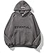 Produktbild Barstation Essentials Hoodie,100% Cotton,Hip Hop Hoodie Casual Loose Sweater 3D Silicone Reflective Letters Hoodie (L, Charcoal Grey)
