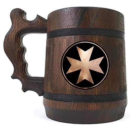 Black Templars (Space Marines) 40K Beer Mug, Personalized Stein, Wooden Tankard