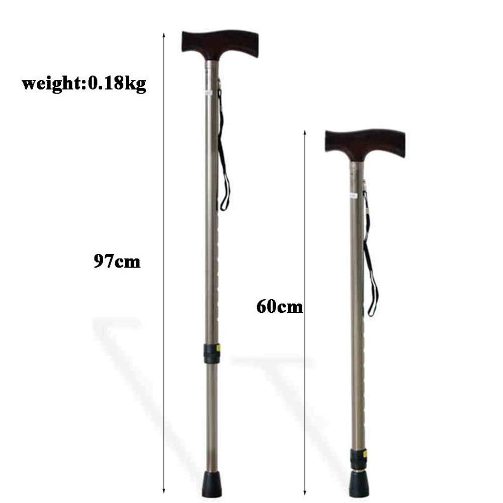 Laska-drewniany ergonomiczny uchwyt 9 regulowana wysokość, laski z antypoślizgową podstawą Heavy Duty Safety Walking Rollator, kule ruchowe dla starych mężczyzn kobiety niepełnosprawne osoby w