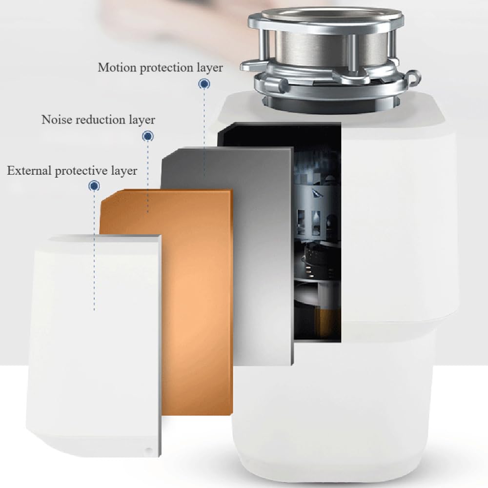 Tritarifiuti Rifiuti Alimentari Domestici, Tritarifiuti Rifiuti Alimentari da Cucina 1300ML con Interruttore Aria Telecomando, Macinazione a 10 Livelli 1900W, per Ufficio Ristorante Domestico