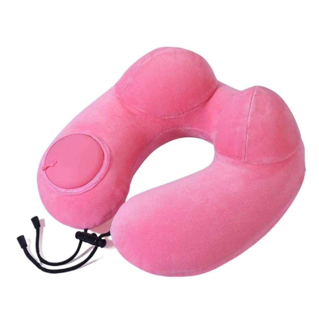Cuscino da Viaggio Cuscino da Collo Cuscino da Viaggio Gonfiabile Cuscini da Viaggio in Velluto con Borsa Portaoggetti per Aerei Cuscino da Viaggio Aereo(Pink)