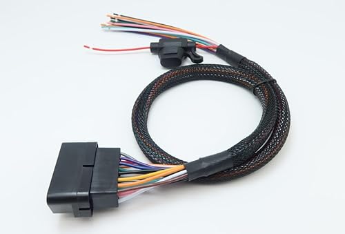 Miniatura 8 de HLND Conector macho OBD2 OBDII al cable de coleta de extremo abierto con el fusible 10A