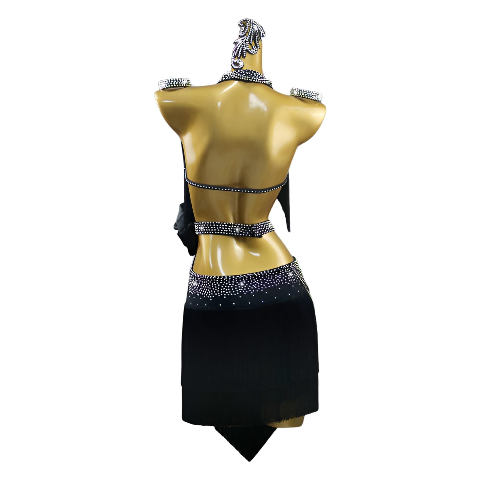 Abito Da Ballo Latino For Donna, Senza Maniche, Con Frange, For Tango, Valzer, For Esercitarsi, Con Strass, Personalizzazione