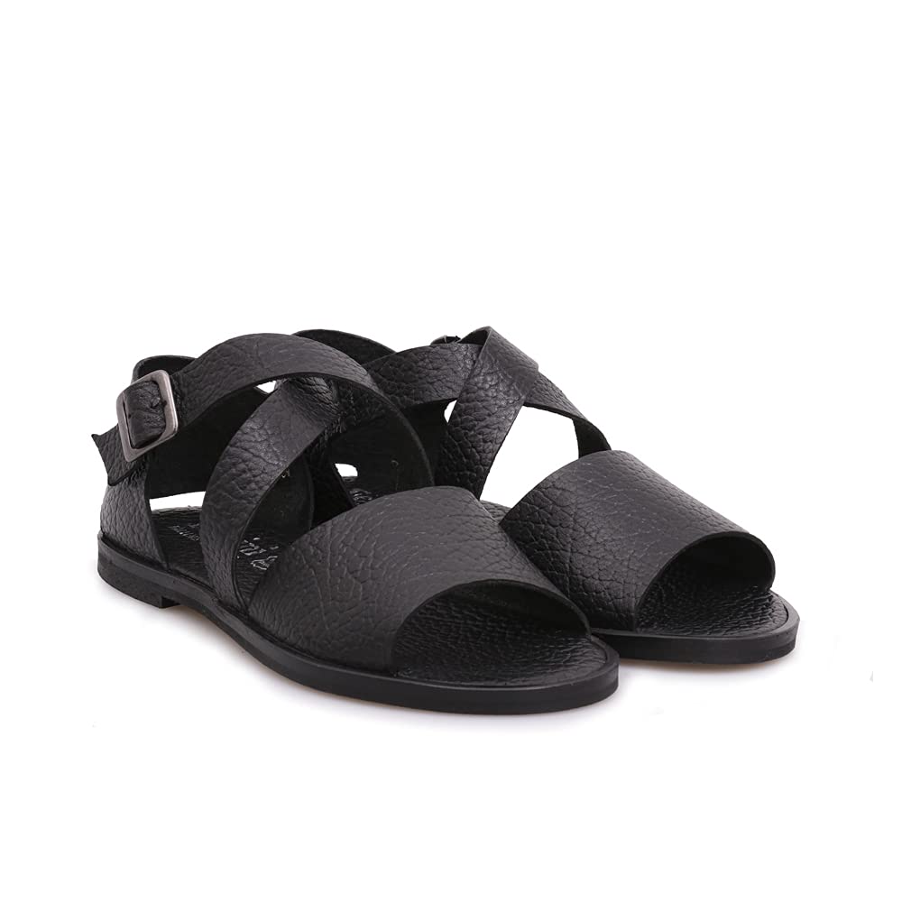 Felmini - Scarpe Donna - Innamorarsi Com Carol C047 - Sandali Piatte - in Pelle Genuina - Nero