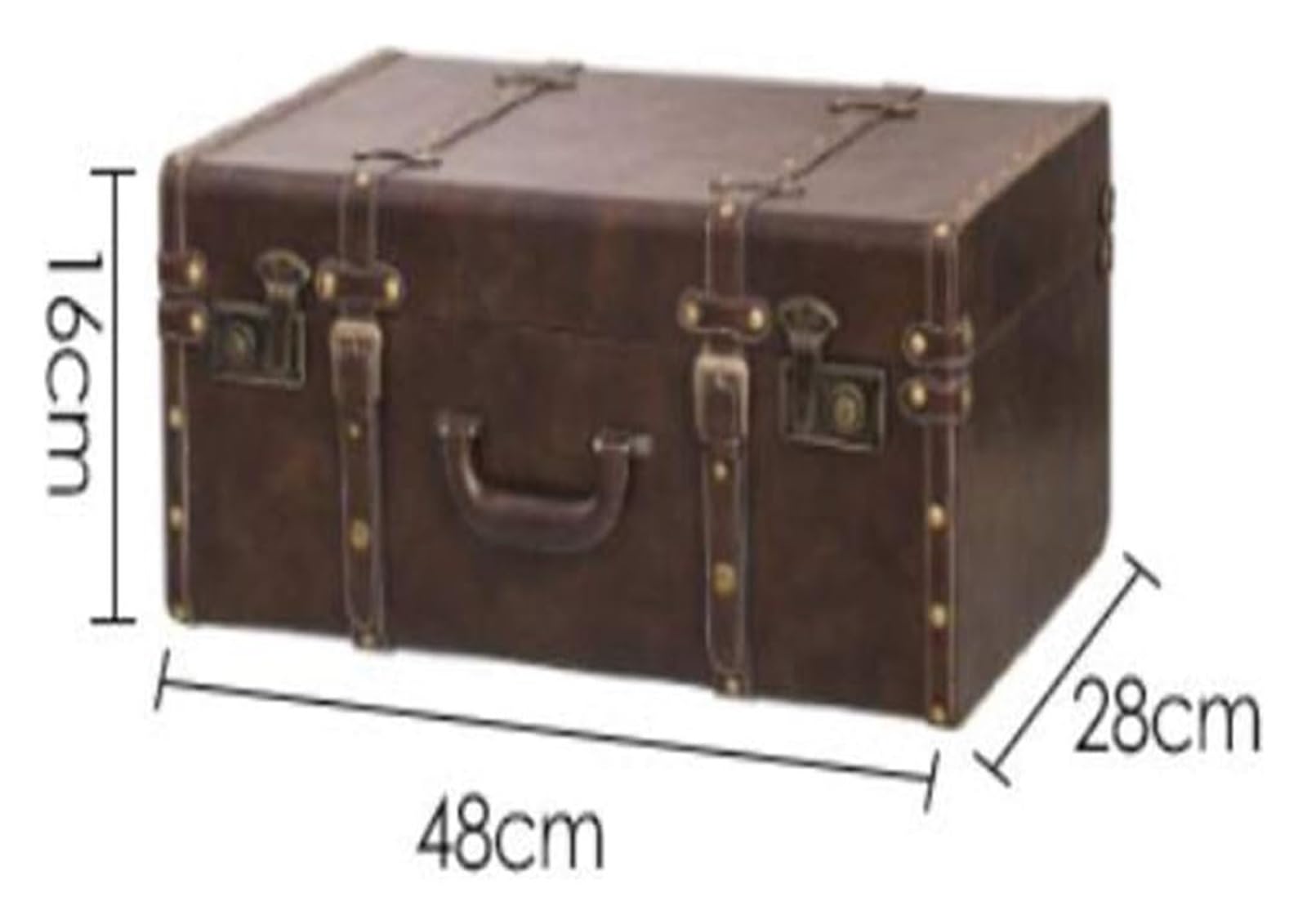 Maleta Retro, baúl de Madera Antiguo, Maletas, Accesorios de fotografía, decoración de Almacenamiento, Maletas Retro, 3 Estilos (marrón, 48x28x16cm)