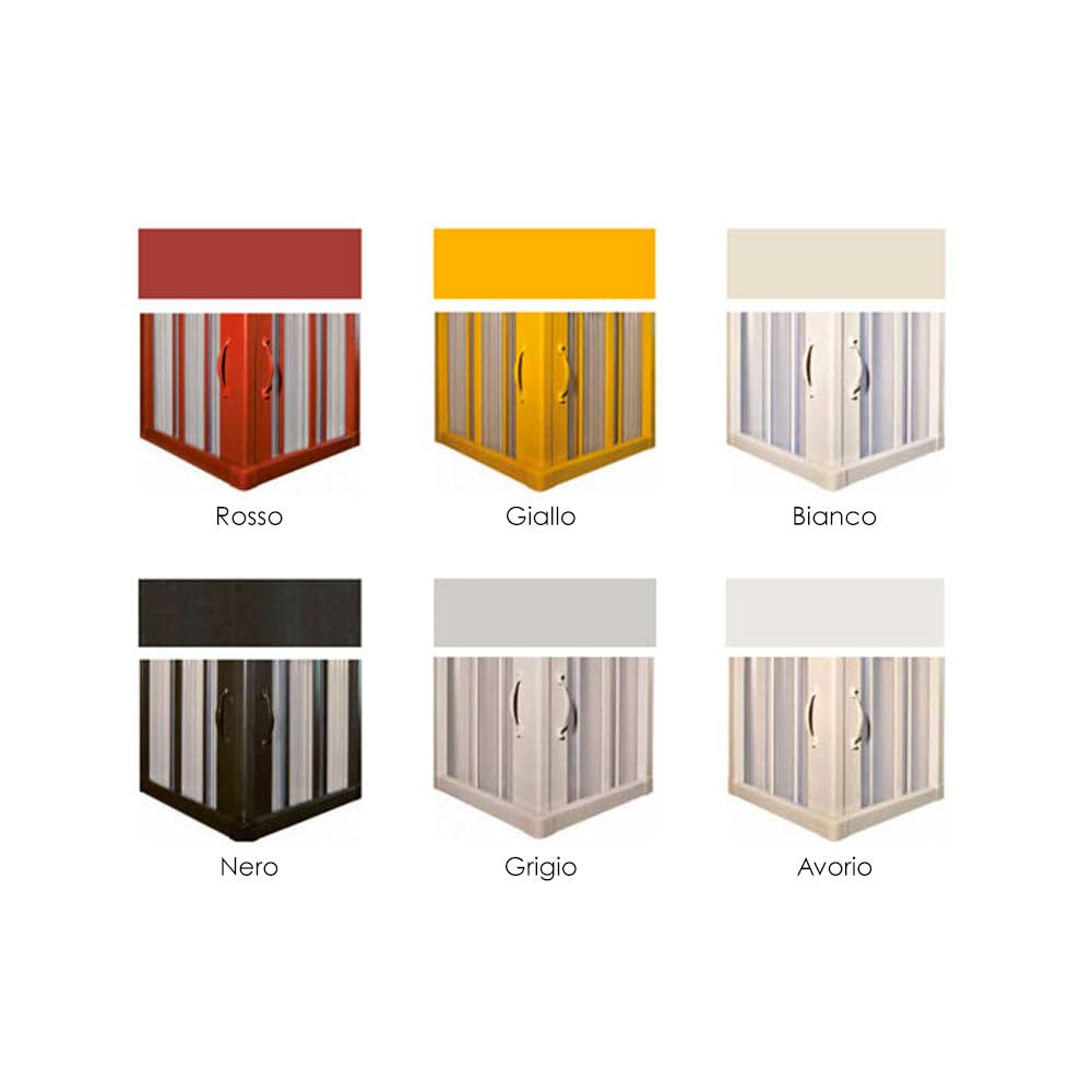 Box Doccia Angolare 80x80 cm 2 Ante a Soffietto in PVC H185 Manen Bianco