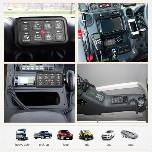 Painel de Botão de Pressão, Bloco de Fusíveis de 8 Vias, Plug and Play, Função Regulável Automática