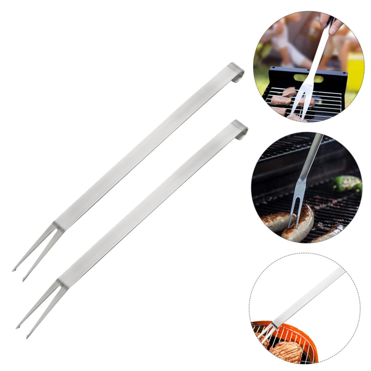 Hemobllo 2 Set Forchette Da Barbecue Inossidabile Con Strumenti Per Grigliate E Sicure Per 2 Pezzi * 2